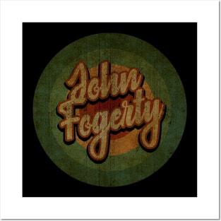 Circle Retro Vintage John Fogerty 80s Posters and Art